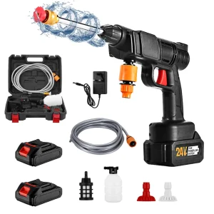 High-voltage Lithium Battery Car Water Gun 30bar Washer Portable Rechargeable 21v 300W motor Battery Spray Cleaning Machine