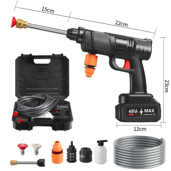 Portable Cordless Electric Washing Machine, Professional Car Wash Set High Pressure Washer, Multi-Nozzle High Pressure Washer - Image 2