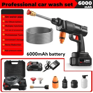 Rechargeable battery pressure washer, portable pressure washer with toolbox, sprayer for car wash and surface cleaning